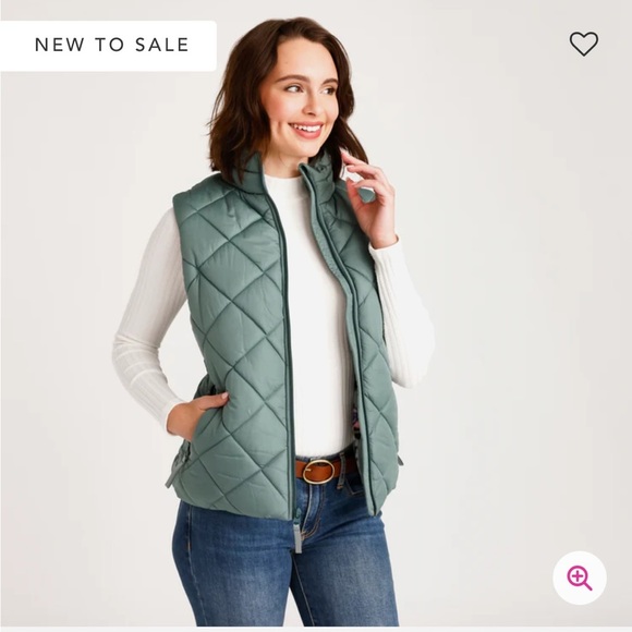 Vera Bradley Jackets & Blazers - VERA Bradley Puffer Vest Polyester/Fleece Lined Olive Leaf Size Medium